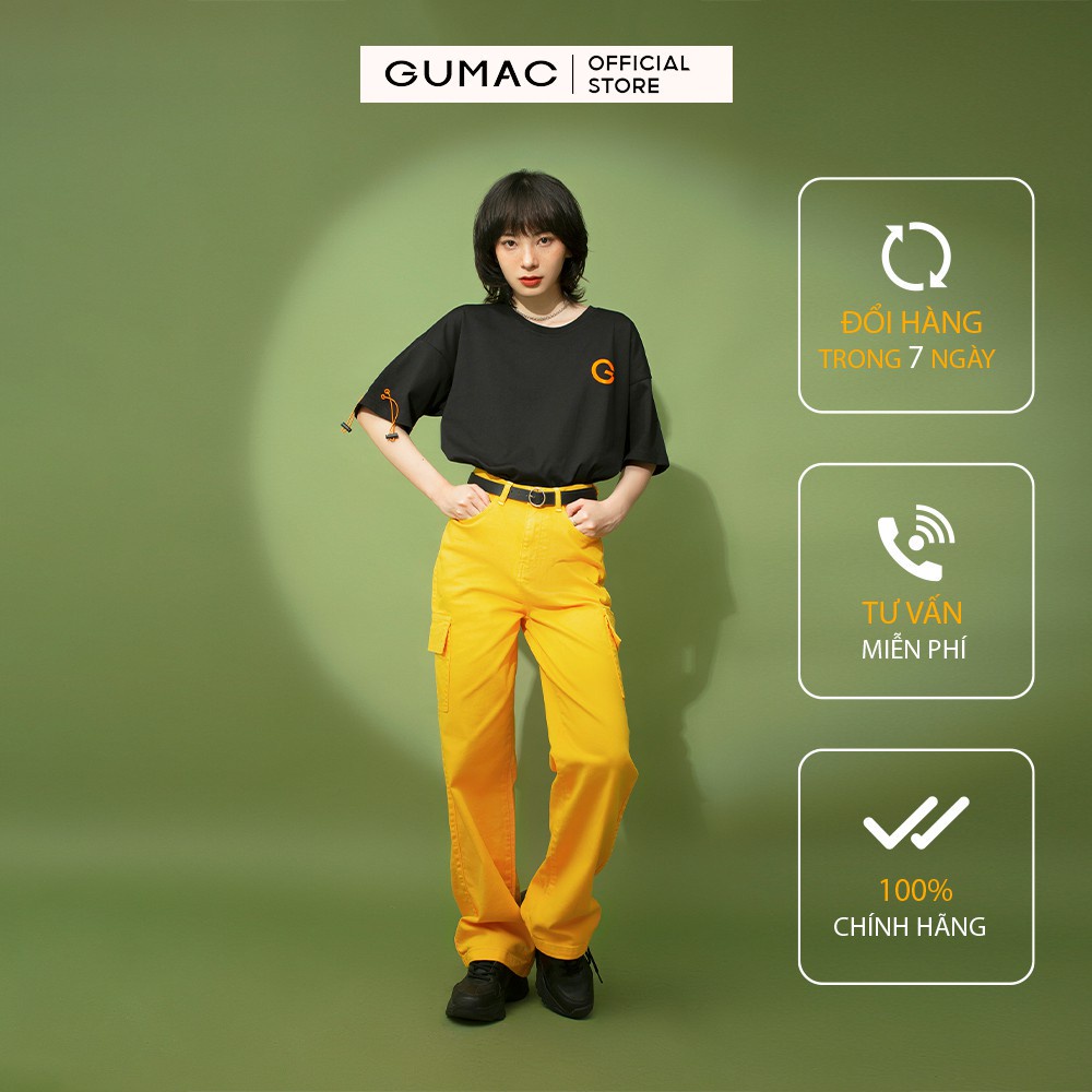 [Mã WABRGUM giảm 10% tối đa 30K đơn 99K] Quần jean nữ ống rộng thiết kế 2 túi hộp GUMAC đủ size QJB342