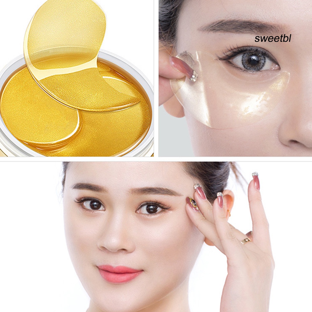 ST 60Pcs 24K Gold Algae Collagen Rejuvenation Eye Mask Moisturizing Firming Patch