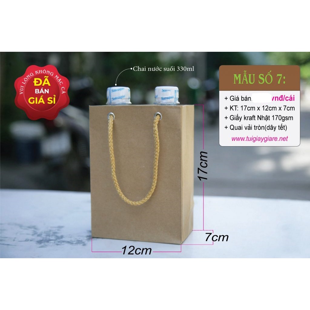 50 cái - Túi giấy kraft nhỏ đựng mỹ phẩm quà tặng phụ kiện - Túi số 7