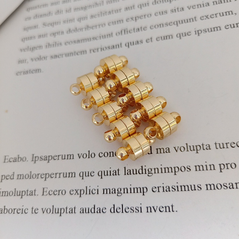 Khóa Nam Châm Hình Trụ 14k Màu Vàng 6mm Chuyên Dụng Làm Trang Sức DIY