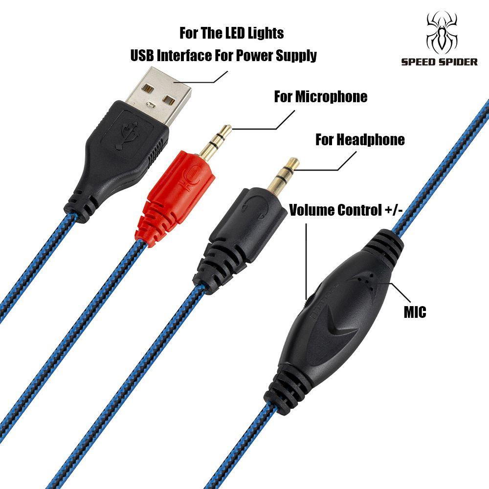 Tai Nghe Chụp Tai MYRONGVN Có Dây Phát Sáng