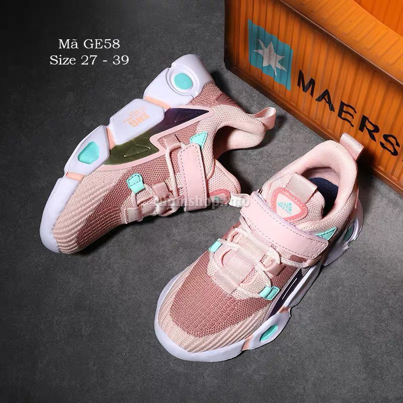 Giày bé gái 3 - 15 tuổi dáng sneaker năng động và cá tính GE58 kèm ảnh thực tế