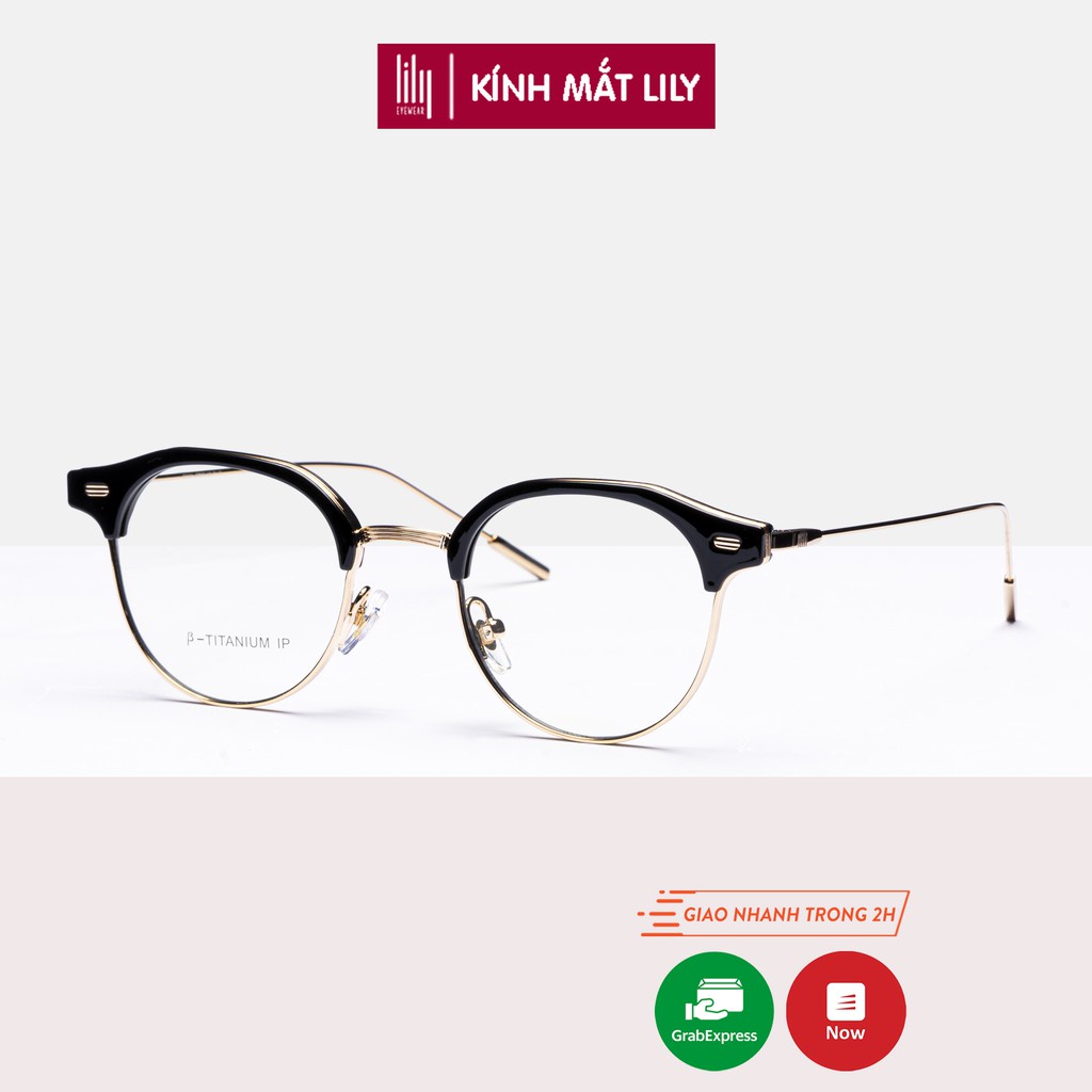 Gọng kính cận nam nữ Lily Eyewear mắt tròn kính kim loại thời trang hàn quốc - 22001 | BigBuy360 - bigbuy360.vn