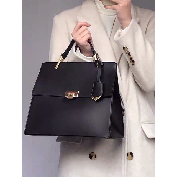 Túi xách tay đeo chéo đeo vai da cỡ lớn đi học đi làm khoá vàng sang trọng 2022