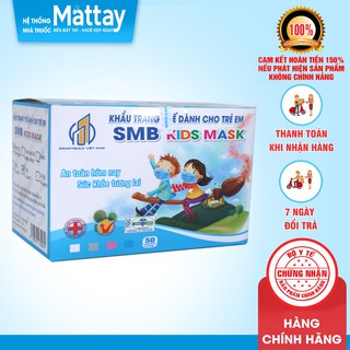 KHẨU TRANG Y TẾ CHO BÉ SMB KIDS FACE MASK hộp 50 chiếc ( Mát Tay )