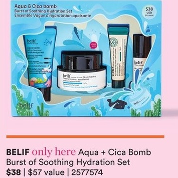 🔥 HOT - Fullset 🔥 Bộ dưỡng da BELIF Aqua Cica Bomb Burst Of Soothing Hydration Set / Aqua Bomb Poolside Hydration Set