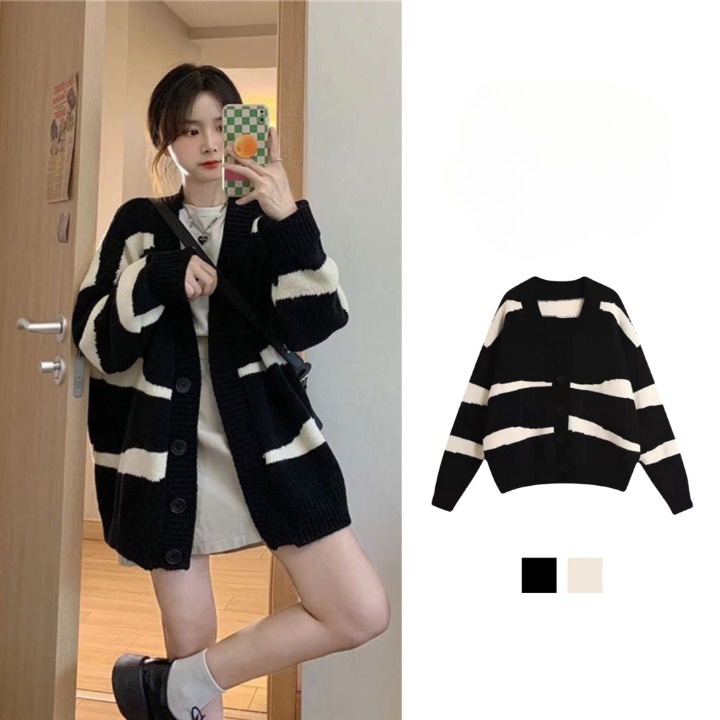 Áo Khoác Len Cardigan Nữ Tổng Hợp Phong Cách Hàn Quốc