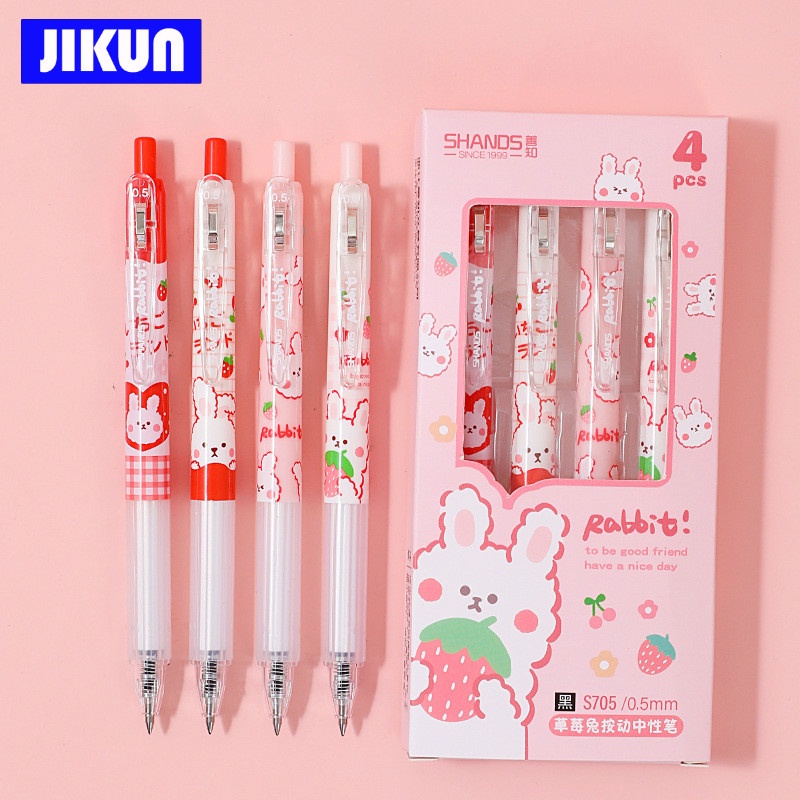 Set 4 bút gel mực đen hình thỏ dễ thương 0.5# S705