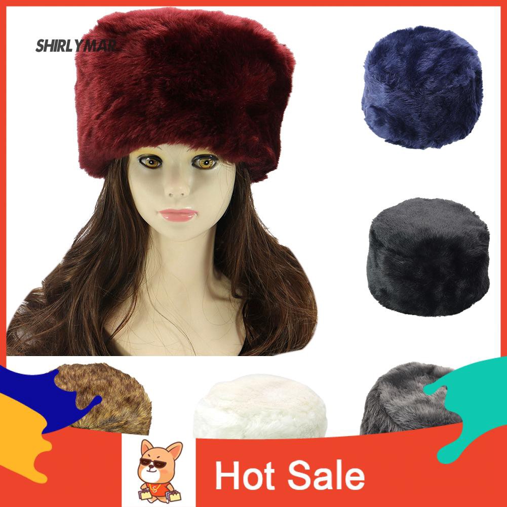 Nón trùm đầu phối lông xù phong cách Nga