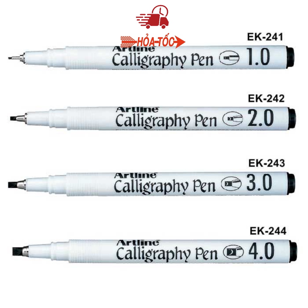 Bút calligraphy Artline mực đen/mực Nâu/Mực đỏ/Mực Xanh Dương