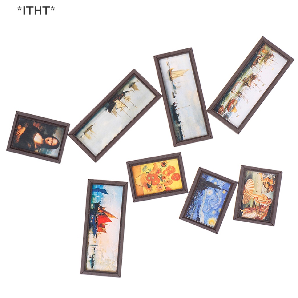 [ITHT] Khung Ảnh Sơn Dầu Trang Trí Nội Thất Nhà Búp Bê