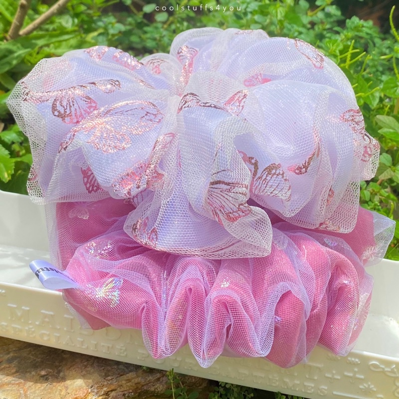 Đồ buộc tóc scrunchies voan 2lớp bigsize siêu to 🦋Nabi