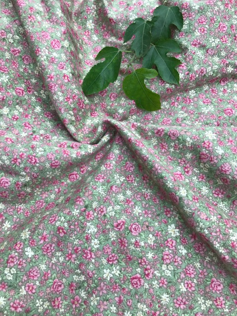 vải thô cào bông hoa hồng
