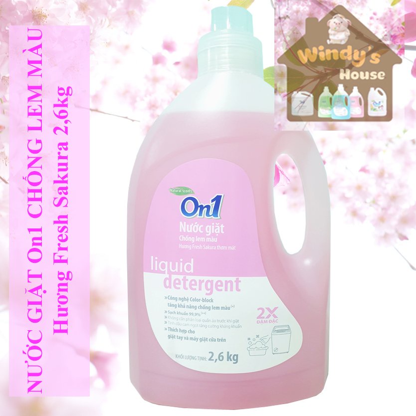 Nước giặt On1 hương Fresh Sakura 4.2Kg - Sạch khuẩn, khử mùi, kết hợp giặt xả 2 trong 1