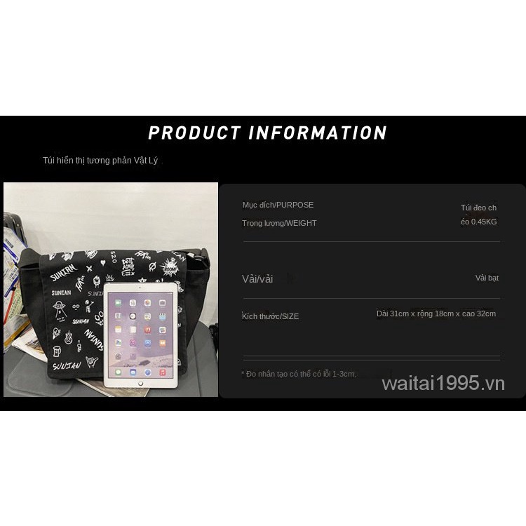 Túi Đeo Chéo Vai Bằng Nylon Thời Trang Đường Phố Nhật Bản Dành Cho Bạn Nữ