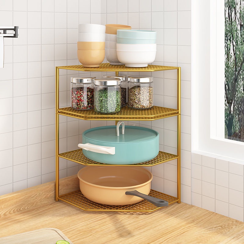 Kệ Đựng Gia Vị Gắn Góc Tủ Bếp Tiện Dụng