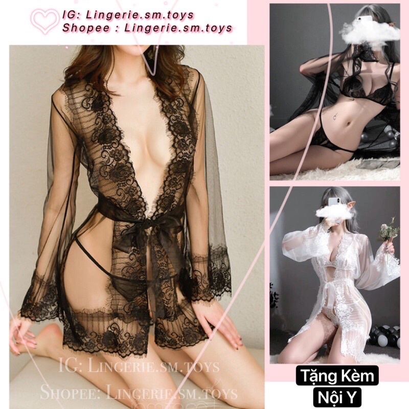 ME1097 Áo Choàng Ren Tua Rua Sexy | Tặng Kèm Nội Y Ren Gợi Cảm ME1097