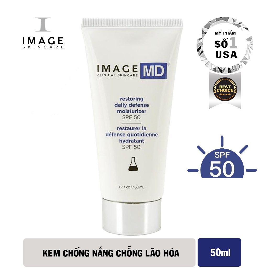 Kem Chống Nắng Chống Lão Hóa Da Image Skincare MD Restoring Daily Defense  Moisturizer SPF 50+ 50ml | Shopee Việt Nam
