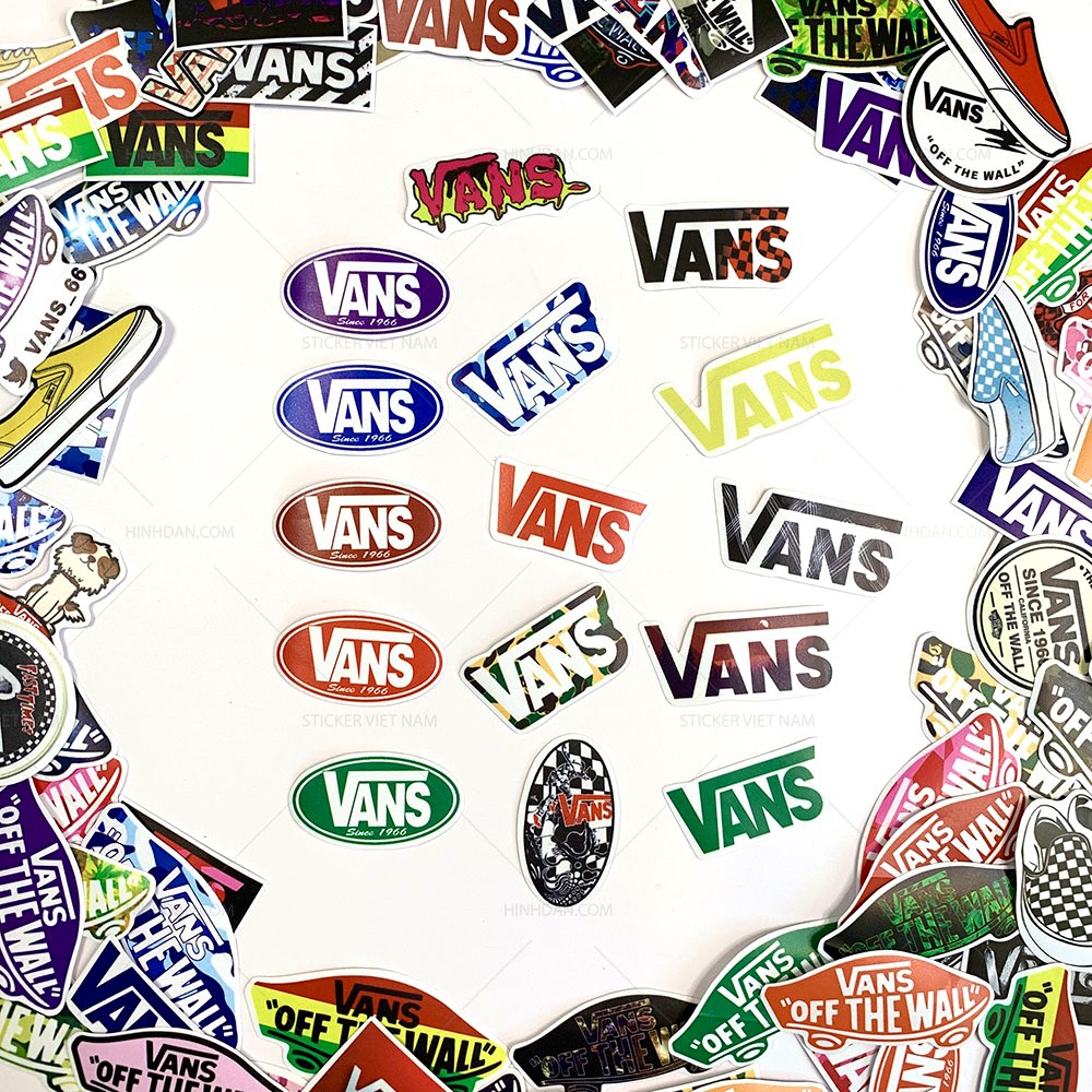 Sticker VANS CHỐNG NƯỚC decal hình dán trang trí Xe, Laptop, Nón Bảo Hiểm, Vali, Đàn Guitar