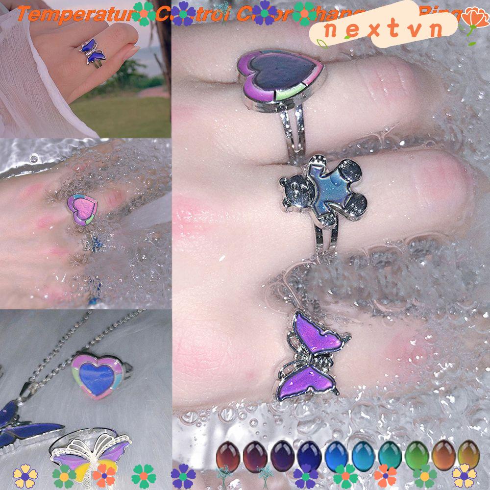 Nhẫn Đổi Màu Theo Nhiệt Độ Hình Bướm 6 Kiểu Dáng Độc Đáo