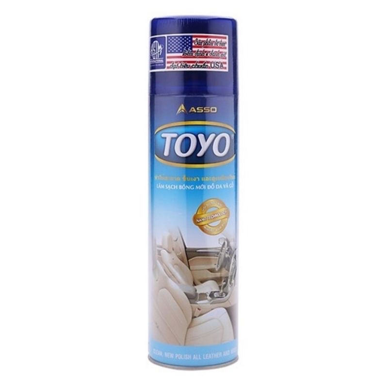Chai Xịt Bóng Toyo Thái Lan Làm Bóng Mới Đồ Da, Gỗ, Nội Thất Ô Tô 500ml