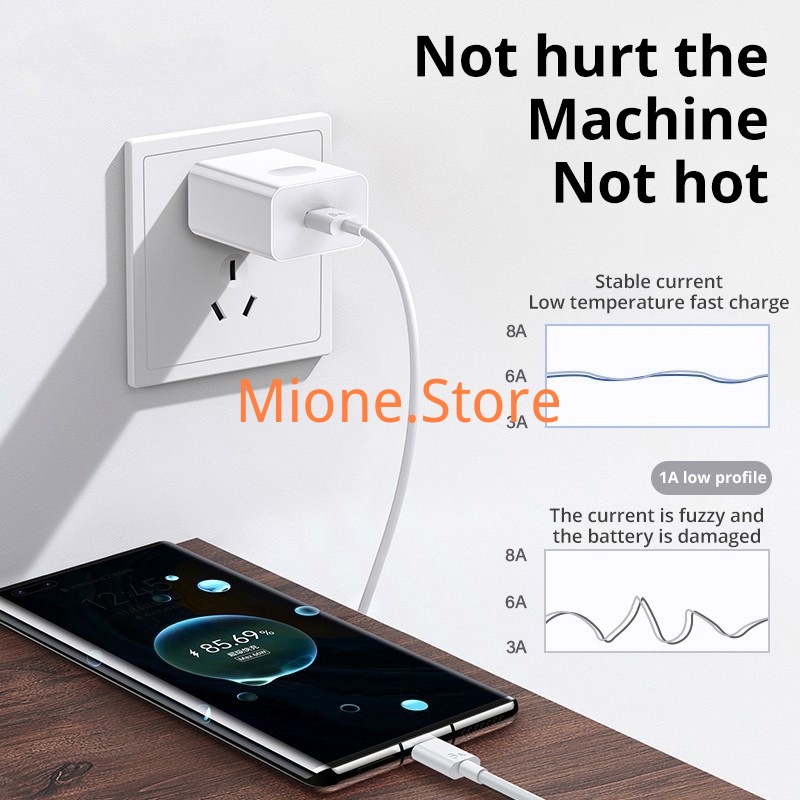 Dây cáp sạc MIONE Type C USB 6A 100W thích hợp cho Huawei Mate 40 30 Xiaomi