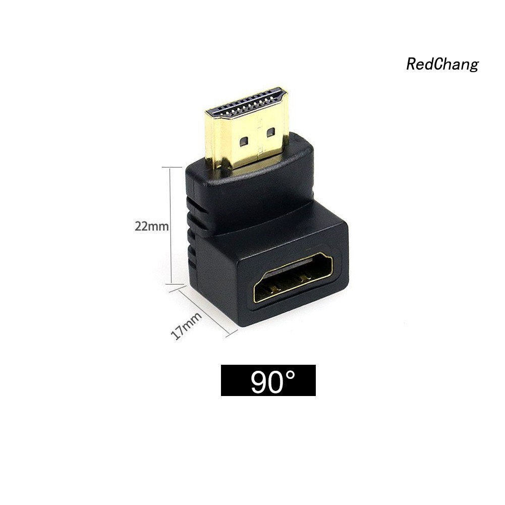 -SPQ- 2Pcs 90 Degrees Right Angle HDMI Male to Female Adapter Converter Connector