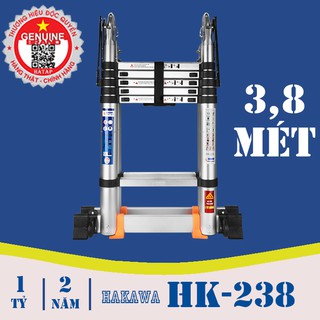 Thang Nhôm Rút Chữ A 3M8 HAKAWA Nhật Bản - Bảo hành 2 năm