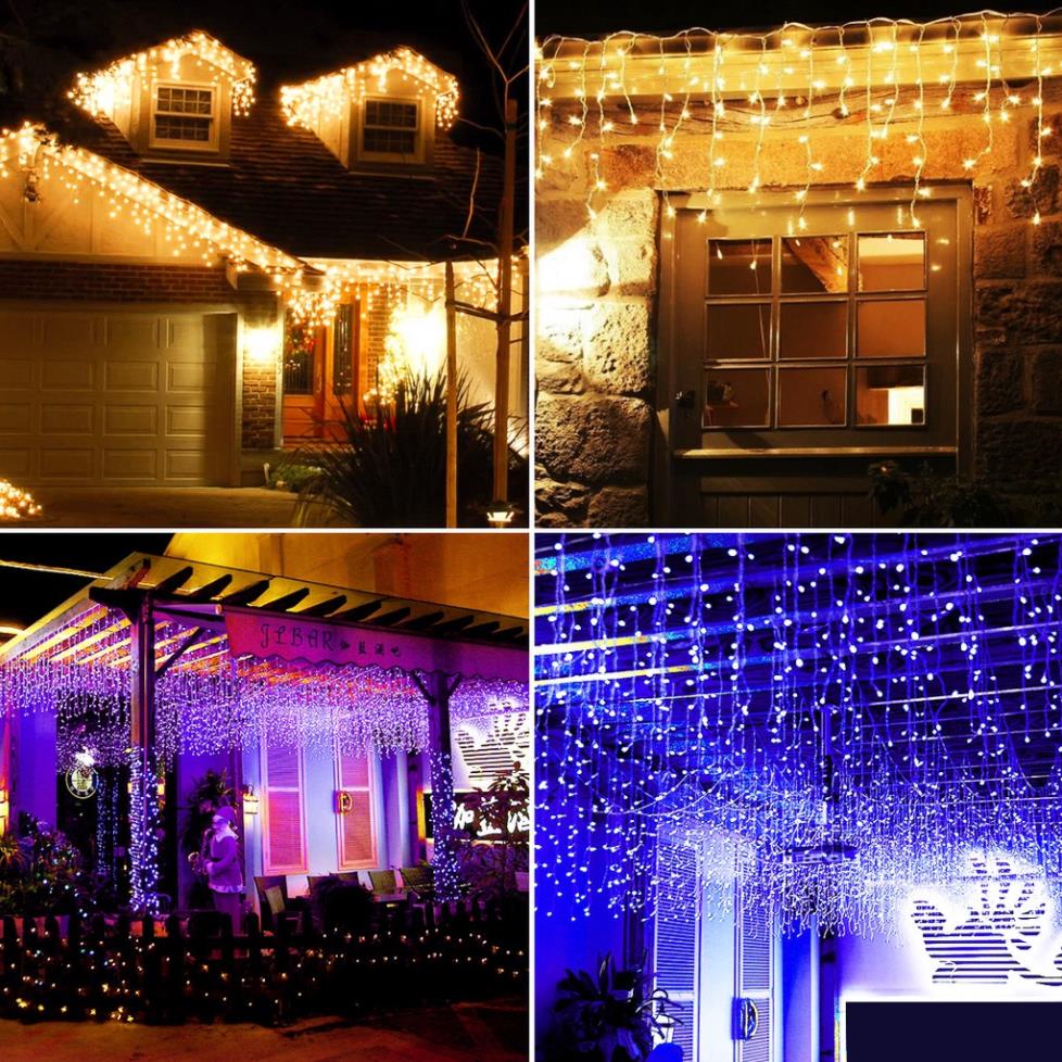 Đèn LED rèm treo Ngoài Trời - 8 Hiệu ứng chớp - Chống Thấm Nước
