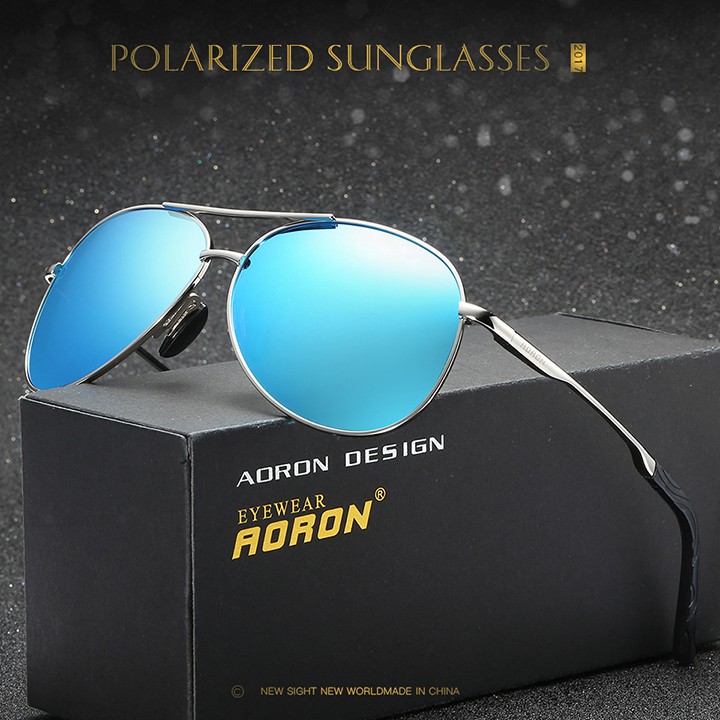 Mắt kính nam tròng phân cực polarized chống chói, chống tia UV 400, gọng hợp kim khớp bản lề lò xo êm nhẹ - MK1916