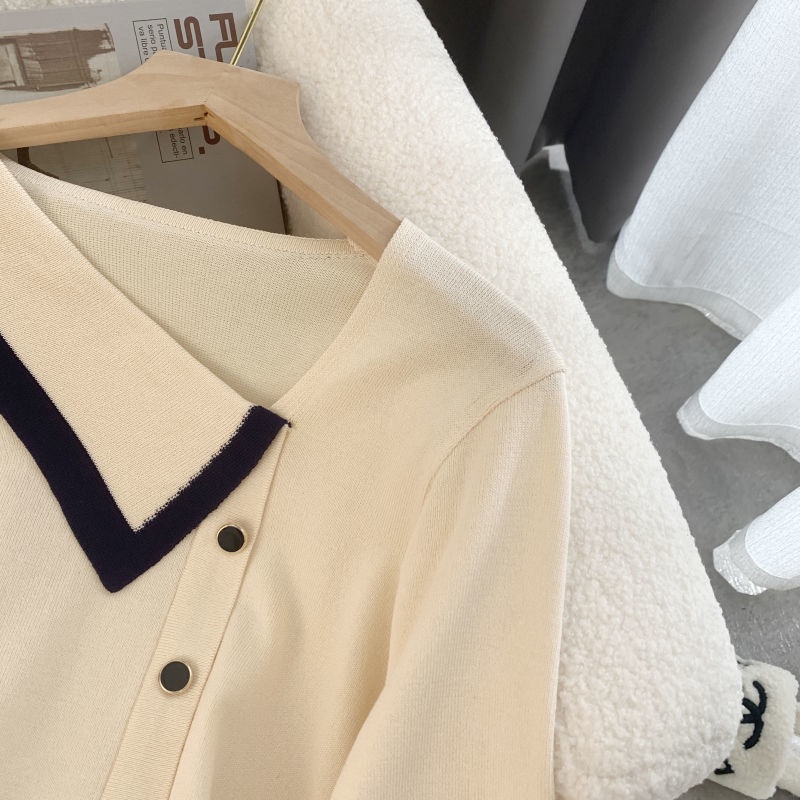 Áo sweater Màu Sắc Tương Phản Phong Cách Hàn Quốc Cho Nữ