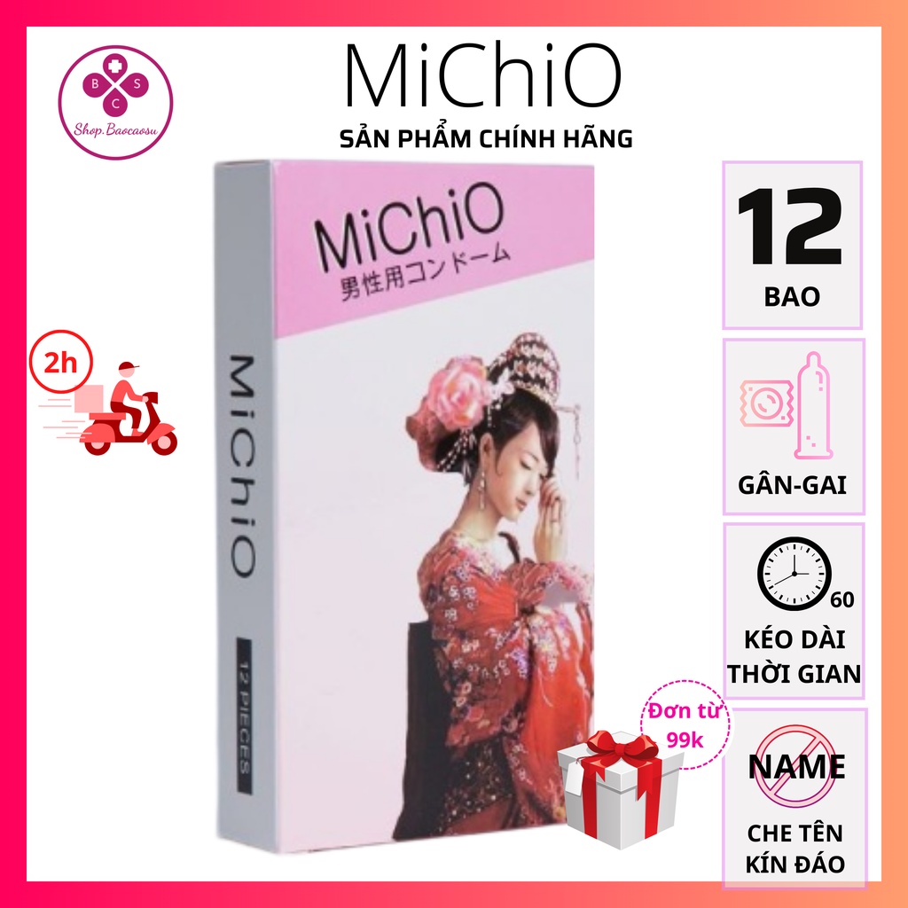 Bao cao su gân gai siêu mỏng kéo dài thời gian quan hệ Michio