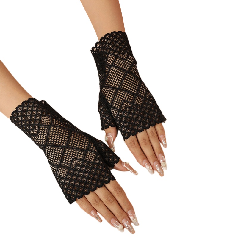 Găng Tay Lưới Ngắn Hóa Trang Cho Nữ