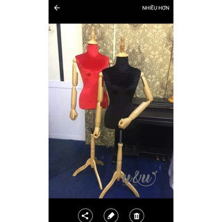 Manocanh nữ có tay, chân gỗ tự nhiên