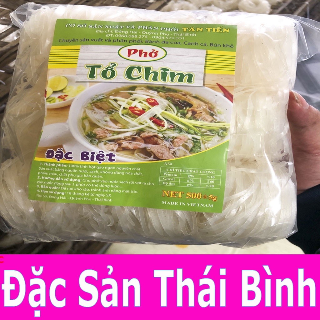 Bánh Đa  Quỳnh Côi -Mỳ Gạo Dặc Sản Thái Bình Sợi Nhỏ Túi 500g- 1kg