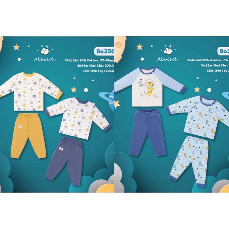 Abbieoh - Bộ dài tay thu đông co dãn thời trang cho bé trai gái ( bé 0-3 tuổi)