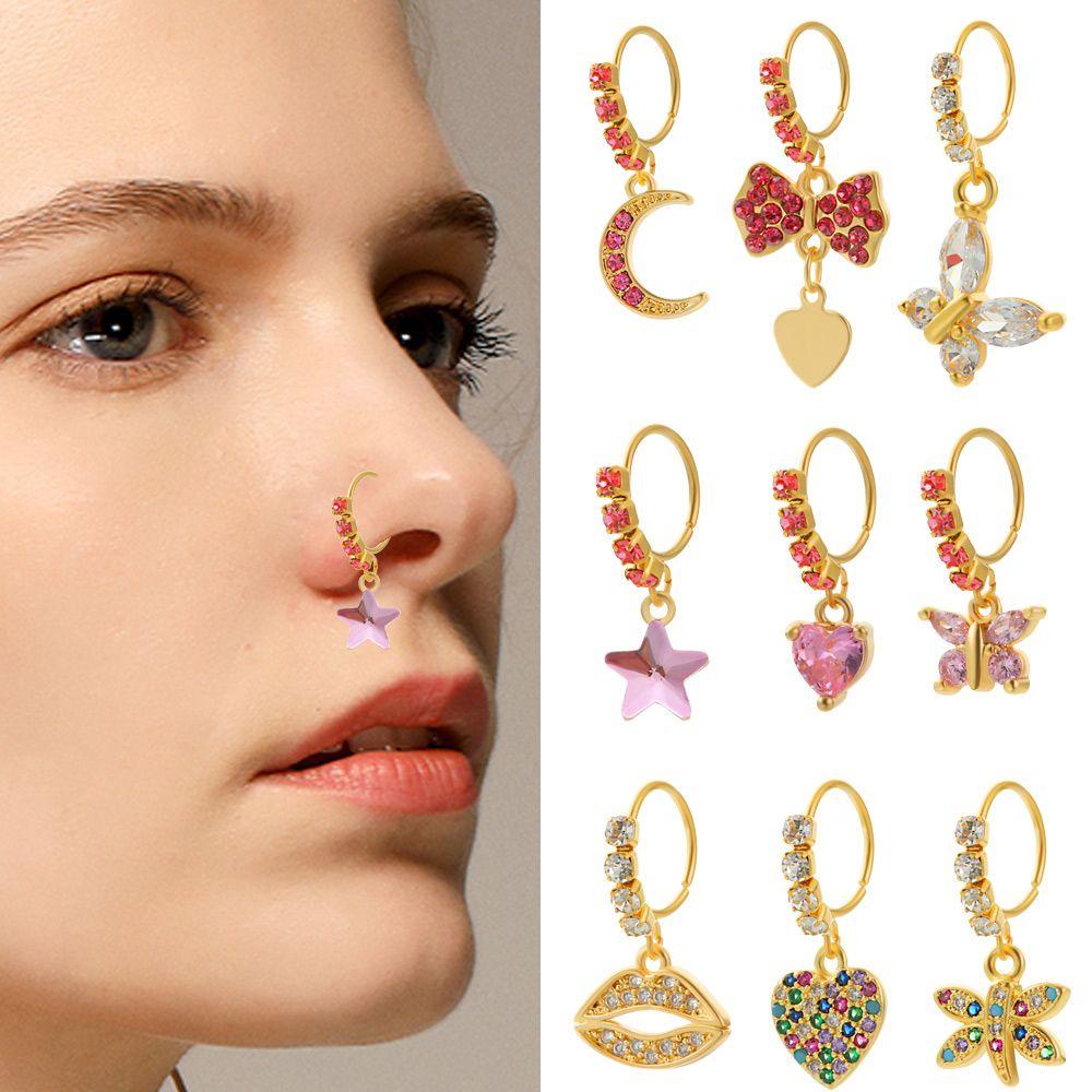Khuyên Mũi Trang Sức Kiểu Mới|Khuyên Xỏ Cơ Thể Bằng Thép Không Gỉ Nhiều Màu Sắc Đầy Cá Tính