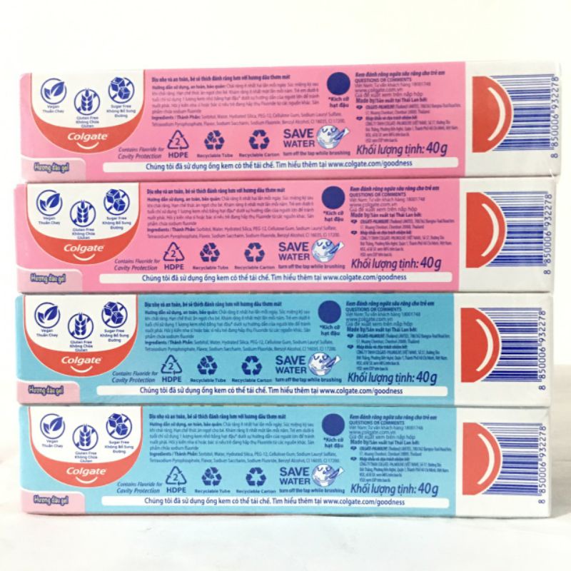 Kem đánh răng Colgate trẻ em hương dâu 40g