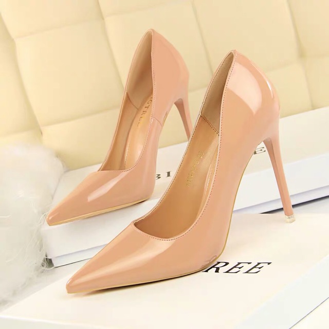 (HÀNG CÓ SẴN) 9511-6 Giày cao gót da bóng BIGTREE BIG SIZE 34-43