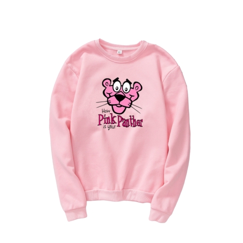 Top/T-shirt/ Women's clothes,Pink Leopard Head,Crew Neck,Long Sleeve,Polyester,Plus Velvet,White,Red,etc,Size S-3XL【YXC】