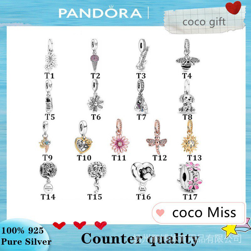 Mặt Dây Chuyền Bạc 925 Hình Hoa Cúc Và Ong Mạ Vàng Hồng Thời Trang DIY