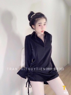 🔥[XẢ KHO]🔥Đầm sơmi lụa cao cấp rút dây cột nơ + Ảnh thật