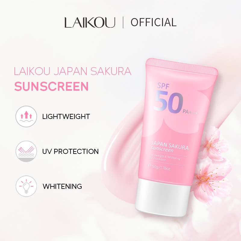 Kem Chống Nắng LAIKOU SPF50 PA + + + UV Bảo Vệ Da Chống Nước 50g