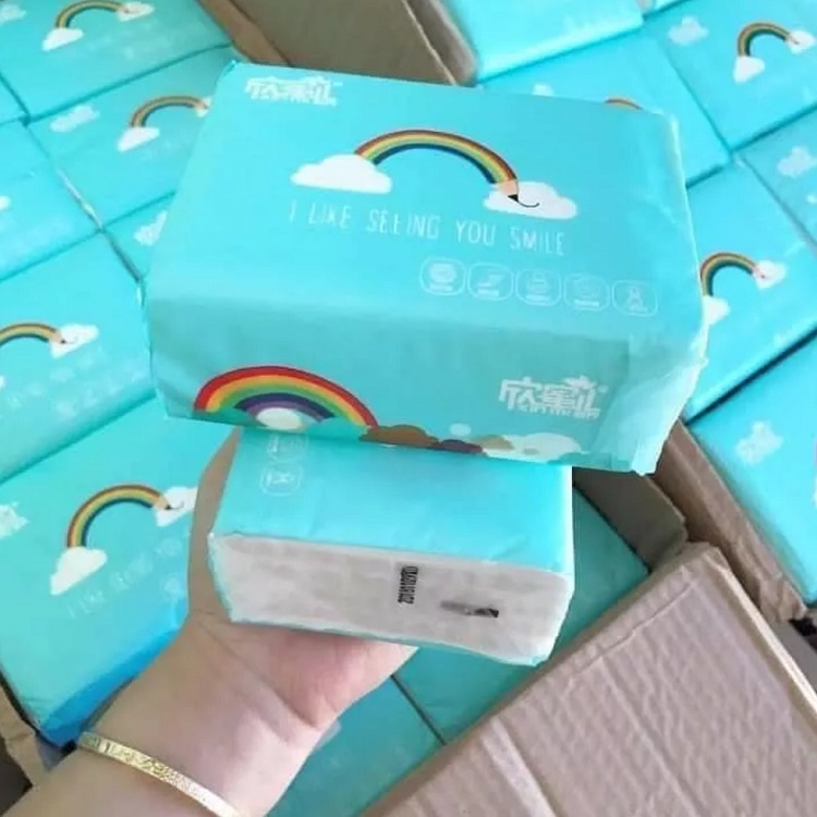 Giấy Ăn Cầu Vồng - 100 Tờ 1 Gói
