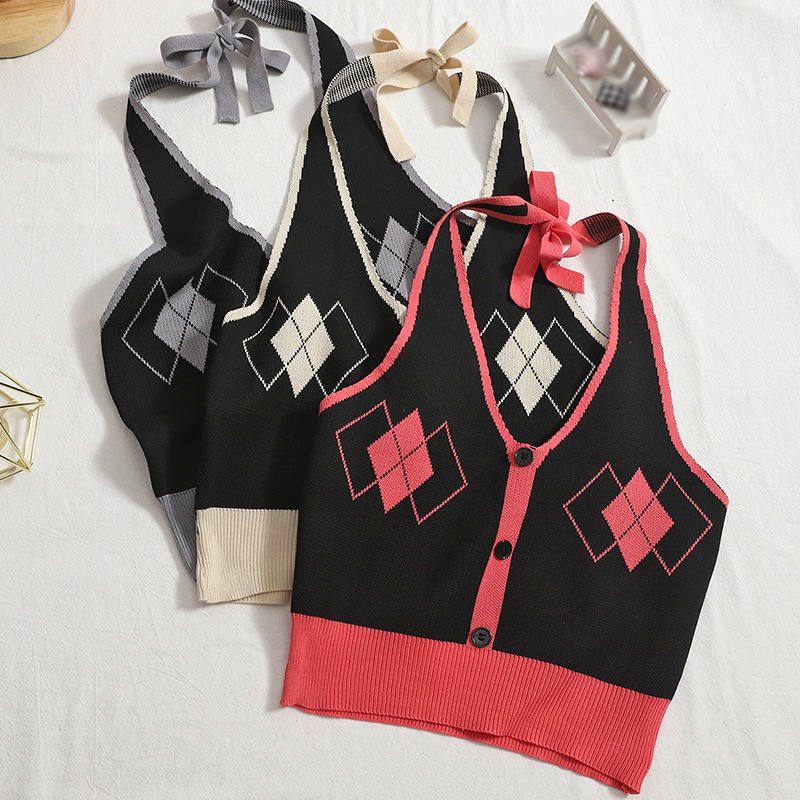 Áo Croptop Dệt Kim Không Tay Trọng Lượng Nhẹ Thời Trang Dành Cho Nữ