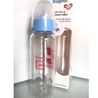 Bình sữa Dolphin cổ rộng 250ml chính hãng