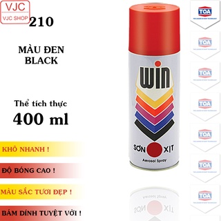 Chai sơn xịt sơn xe máy cao cấp ATM / WIN màu đen bóng A210 / 210 dung tích 400 ml