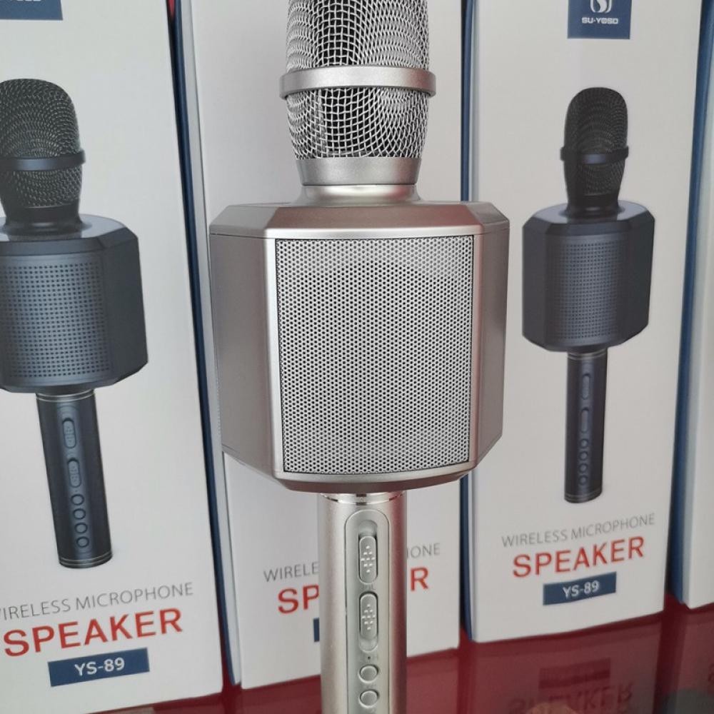 [Mã ELHACE giảm 4% đơn 300K] Micro karaoke bluetooth YS 89 mic kiêm loa blutooth thu âm giọng nói echo bass vang