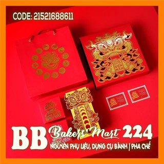 💥 HOT 💥 Combo 10 bộ hộp trung thu 4 bánh MÚA LÂN (HỘP CÓ ÉP KIM CHI TIẾT)
