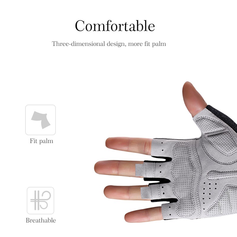 Rockbros Đôi Găng Tay Thể Thao Hở Ngón Thoáng Khí Dành Cho Đi Xe Đạp